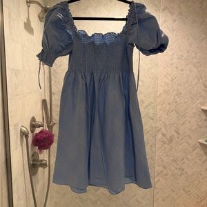 Hill House Elegant Blue Athena Puff Sleeve Dress